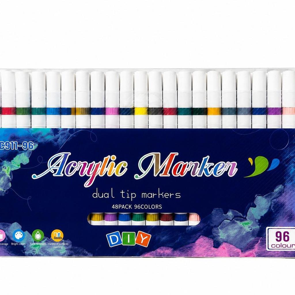 Double-Headed Acrylic Marker Pens, Water-Based Colored Pencils for Student Art, Anime, Hand-Painting, and Graffiti.