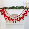 Lightweight Christmas Garland Christmas Garland Decorations Festive Christmas Velvet Bow Garland with White Ball Home Decor