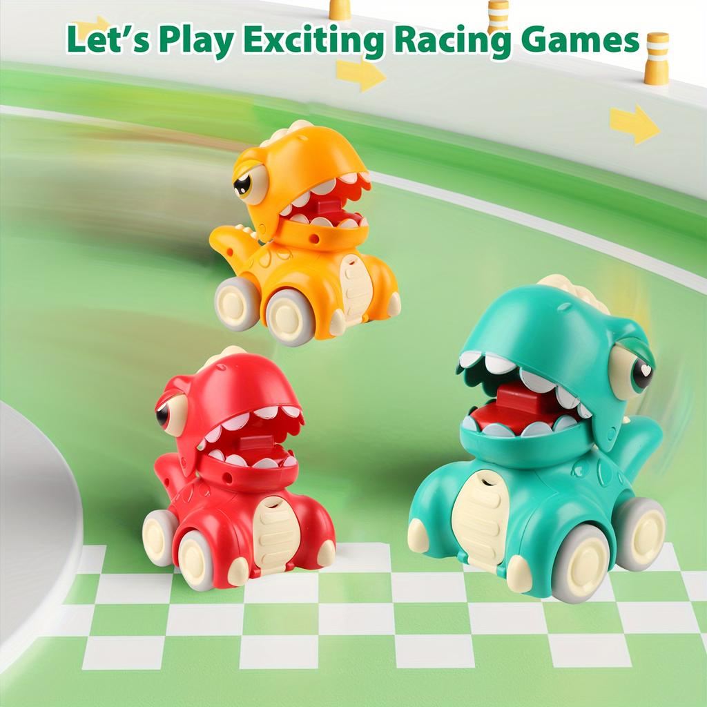 One Dinosaur Push Toy Car, Randomly Shipped In 4 Colors, Cartoon Vehicle, Children's Sports, Interactive Game, A Joyful Gift for Kids