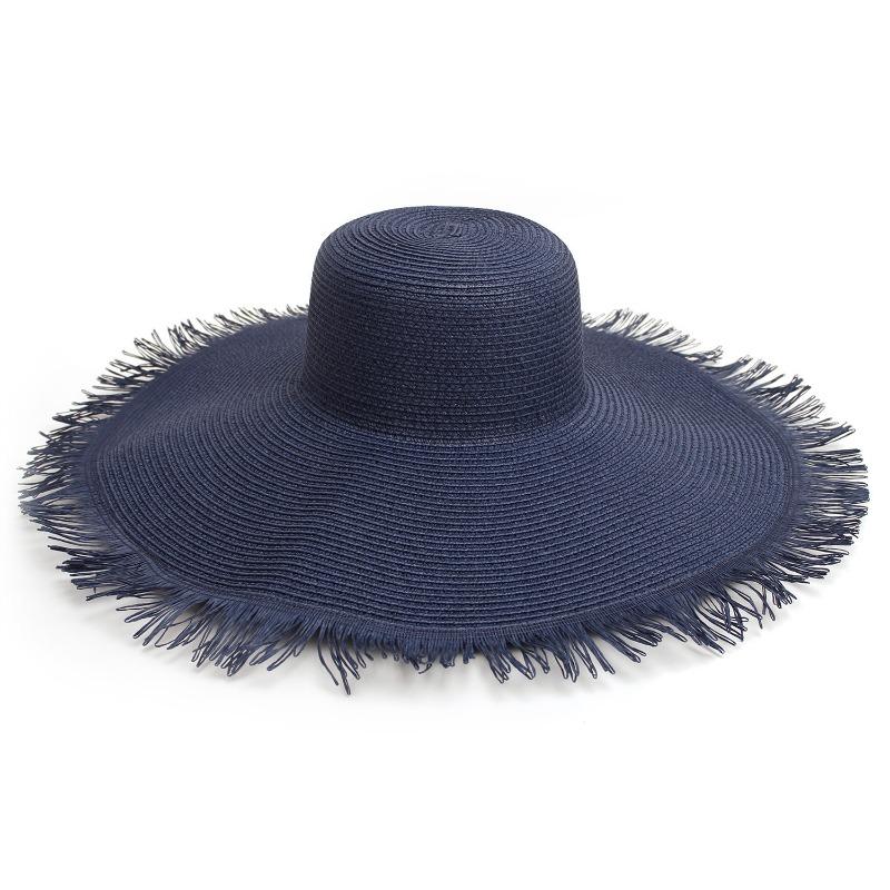 Big-brimmed beach hat, sun hat, women's woven burr straw hat, sun protection