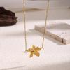 Floral Earring Necklace Set Vintage Stainless Steel Petal Jewelry Sets INS Style for Women