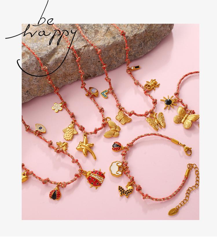 European & American Cross-border Fashion Niche: DIY Flower Heart Pendant Bracelet & Necklace Set