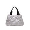 New Women Handheld Underarm Bag Minimalist Glossy Down-Filled Tote Bag Large Capacity Oxford Shoulder Bag