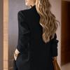 Fashion Women'S Elegant Blazer Trendy Casual Back Slash Design Lapel Suit Coat