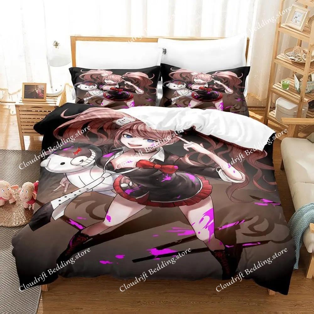Fashion Anime Danganronpa Bedding Set Duvet Cover Comforter Bed Set Quilt Cover Pillowcase King Queen Twin Size Boys Girls Adult
