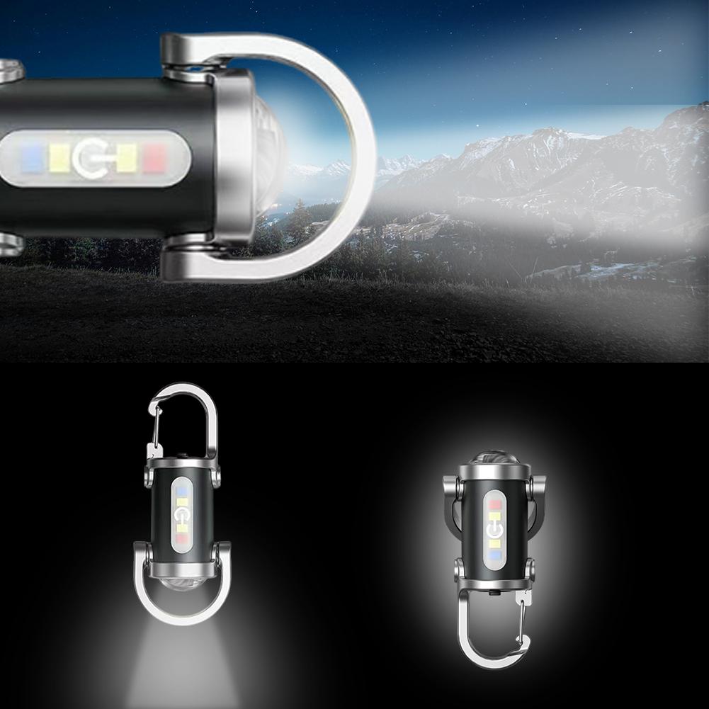 1-4PCS Pocket Flashlight Portable Keychain Torch USB Rechargeable Ultralight Camping Flashlight for Outdoor Emergency