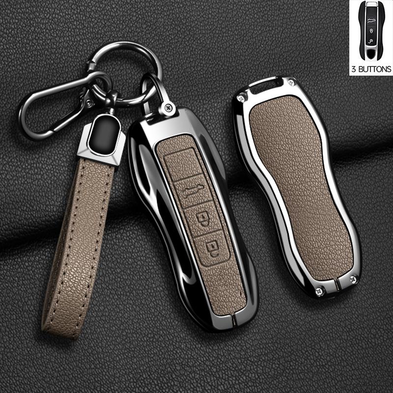 Zinc Alloy Car Key Case Cover Shell Fob For Porsche Panamera Spyder Carrera Macan Cayman Cayenne 911 970 981 991 Car Keychains