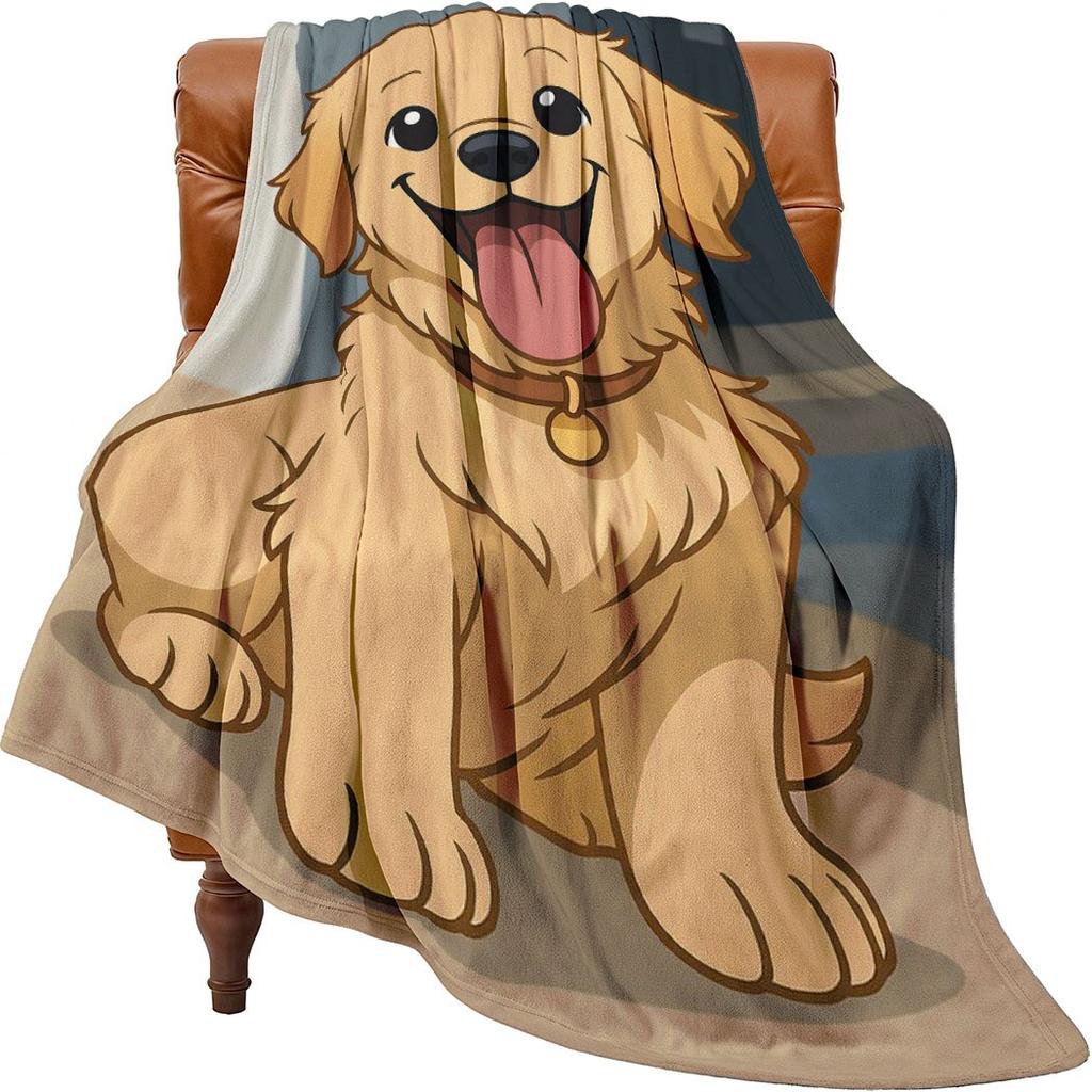Süßer Hundeprint Flanell-Kuscheldecke Weiches Gemütliches Fleece für Zuhause Büro Sofa Auto Ganzjahresgeschenk 150x200cm