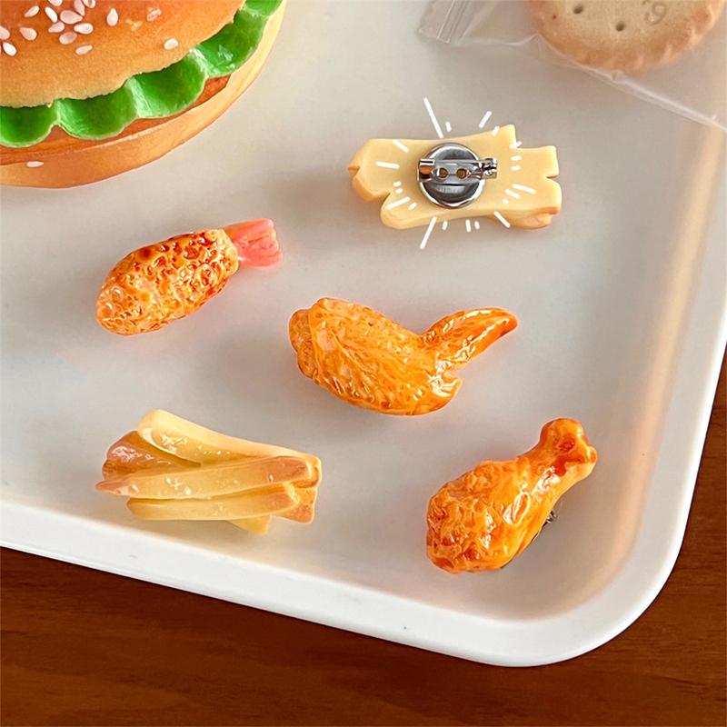 Funny Roasted Chicken Legs Hairpin Crispy Wings French Fries Hair Clips Simulation Food Fried Chicken Hairpins Hair Accessories