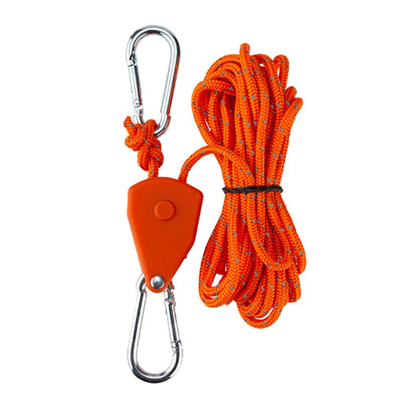 

Регулируемый крюк-ролик, натяжитель веревки для оттяжки палатки, храповые подвесы, крюк для веревки навеса, пряжка для тента оранжевый