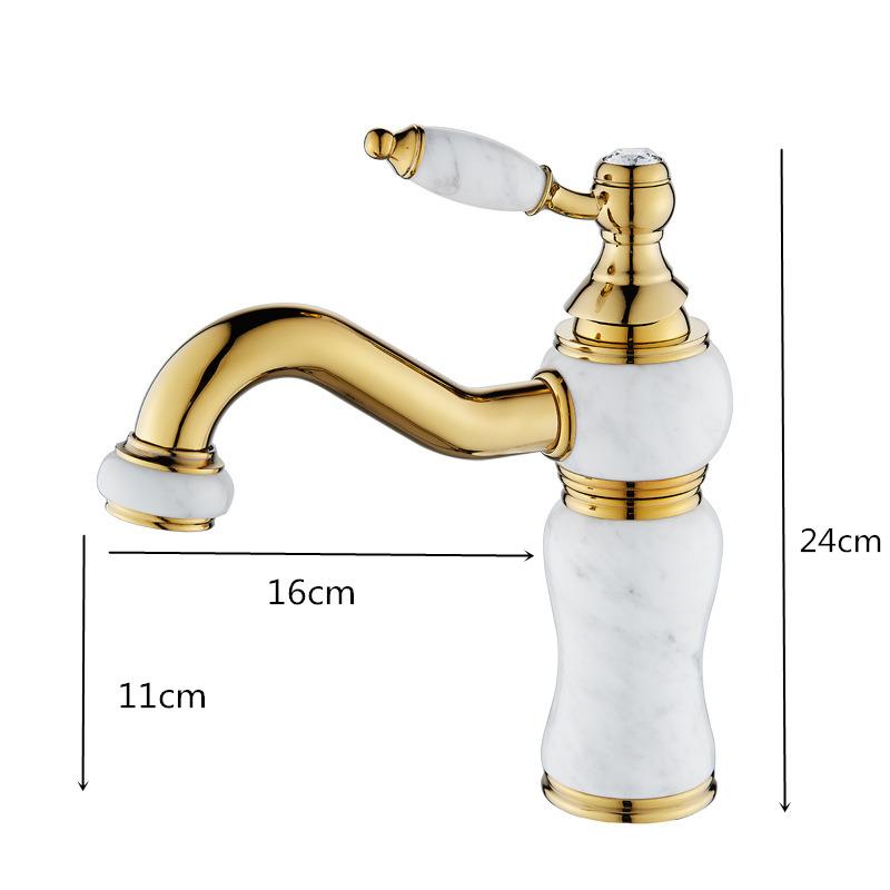 Gold Bathroom Faucet Brass and Marble Gold Bathroom Basin Faucet Cold And Hot Water Mixer Sink Tap Deck Mounted  Gold Tap