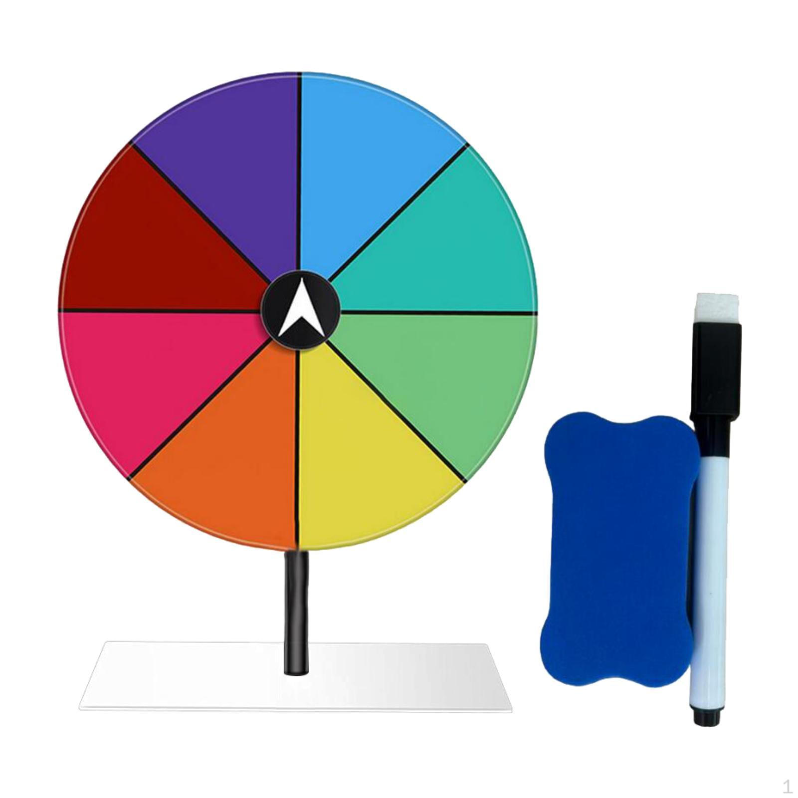 

Acrylic Game Wheel Roulette with Erasable Pen And Eraser for Gatherings Round Base