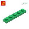 Non-Toxic 124Pcs/Lot Plate 1X5 Holes Block Moc Color Accessories Compatible With 78329 Brick Diy Children Toy Assembly Parts