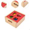 4 Shapes Wood Learning Educational Shape Sorter, Color Matching Toss Box Game, Geometric