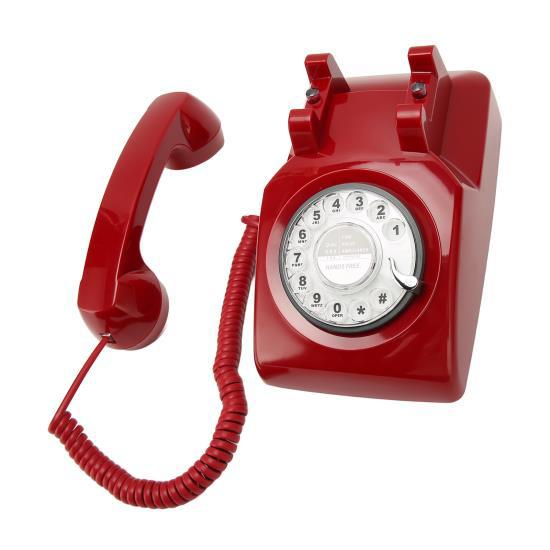 Retro Otočný Telefon Staromódní Vintage Pevná Linka s Mechanickým Zvonkem Reproduktor pro Domácnost Kancelář Hotel Červený