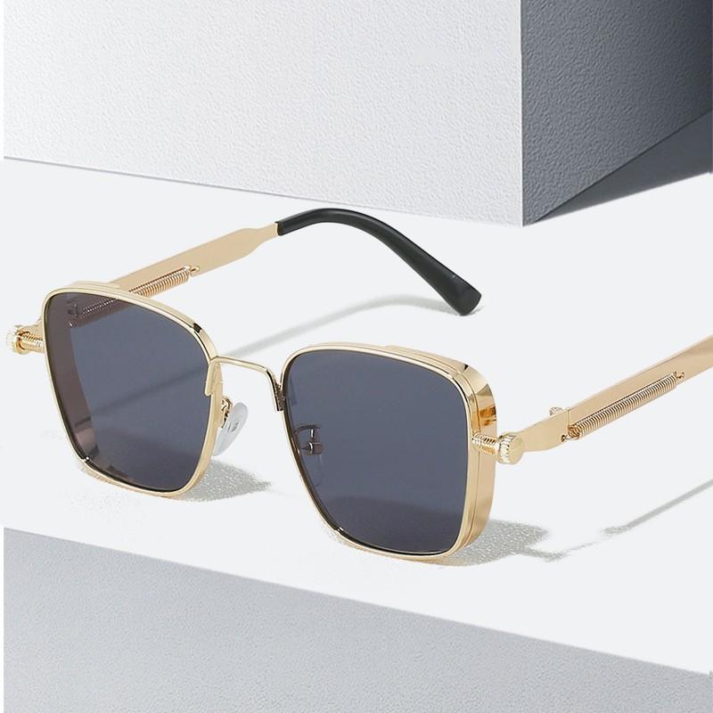 New European and American Fashion Box Retro Steampunk Metal Sunglasses UV-proof Men's Sunglasses