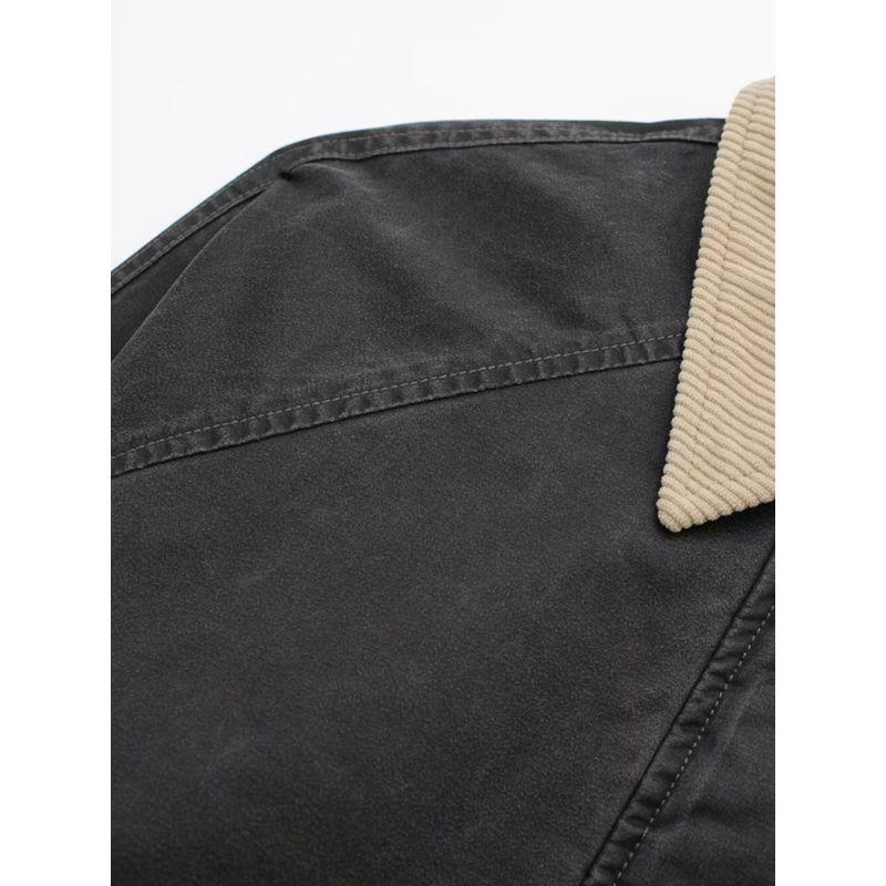 Kaslead New Arrival Women's Clothing Fashion Style Fashion Casual American Color Effect Collar Waxing Leather Coat 4341890