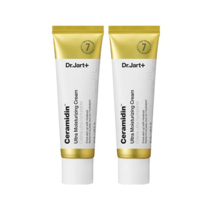 Dr.Jart+ Ceramidin Ultra Feuchtigkeitscreme 50ml × 2 – Intensives Ceramid Feuchtigkeitsbarriere Creme Set white