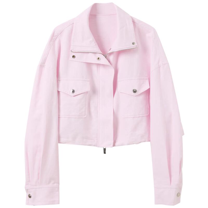 Women's Loose Short Stand Collar Zip Jacket
