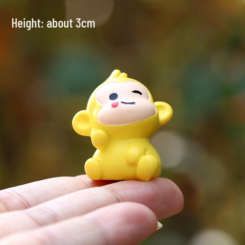 Twelve Zodiac Mini Resin Animal Figurines: Cute Cartoon Style