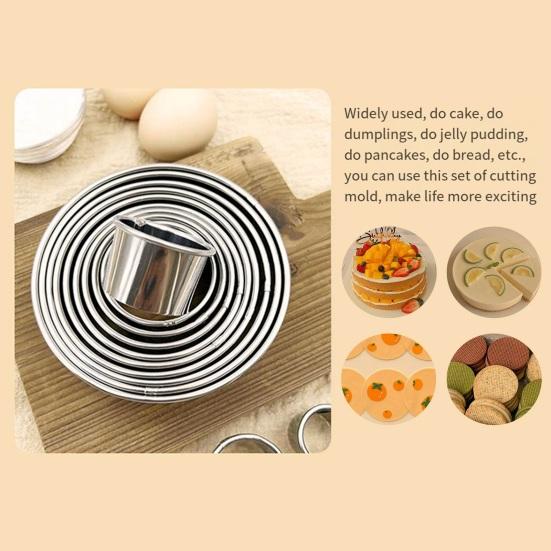 1 Set Cookie Cutter Stainless Steel Circle Biscuit Cutter Effortless Cookie Shaping Pastry Tool for Home