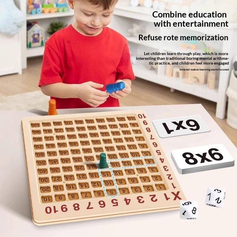 Juego de Mesa de Multiplicación 99 Sin Olor de Madera Juguete Educativo Montessori para Niños Práctica de Conteo Ayuda para el Aprendizaje Preescolar