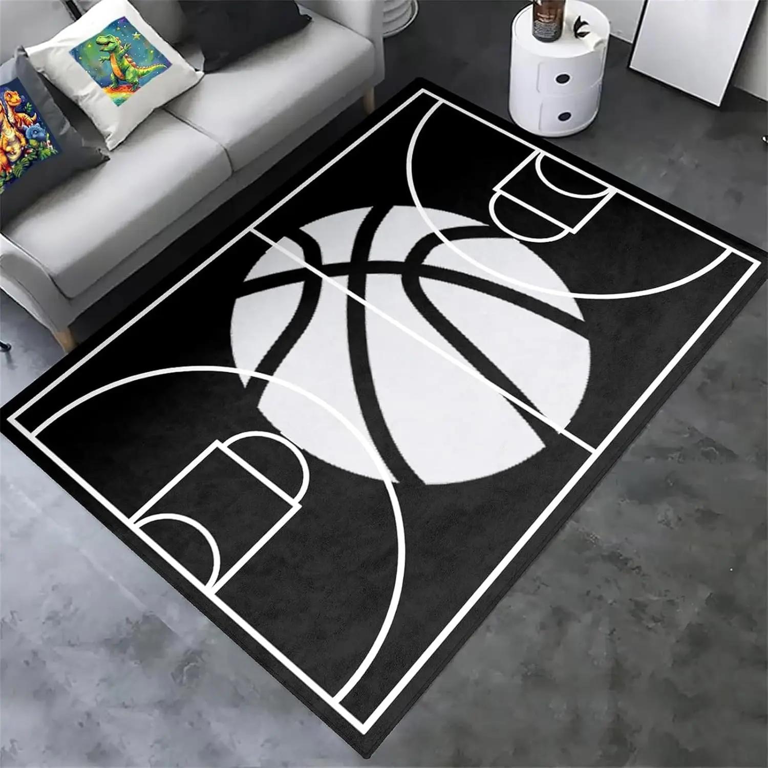 Jongens Basketbal Kleed Graffiti Spuitverf Straatkunst Sport-Thema Tapijt Mat voor Slaapkamer Woondecoratie Kleurrijk Ontwerp 50x80cm20x31in