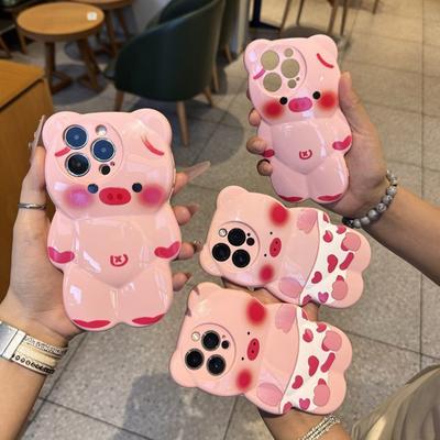 Three-dimensional Cartoon Bear Shell, Creative Personality, Fashionable Couple Mobile Phone Case, TPU Love Small Fresh Mobile Phone Case