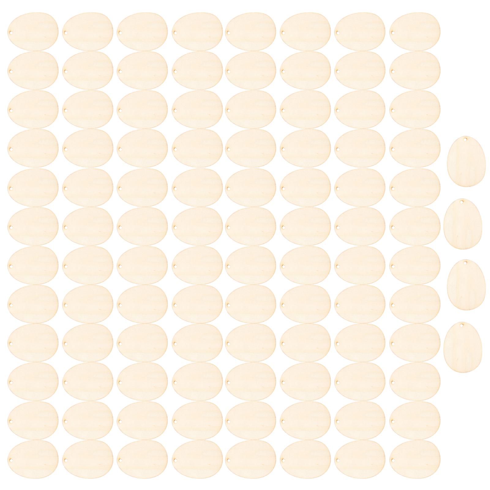 100 шт. Деревянная щепа в форме яйца Экологичная щепа для пасхальных яиц Ручная работа DIY Аксессуар (40мм )