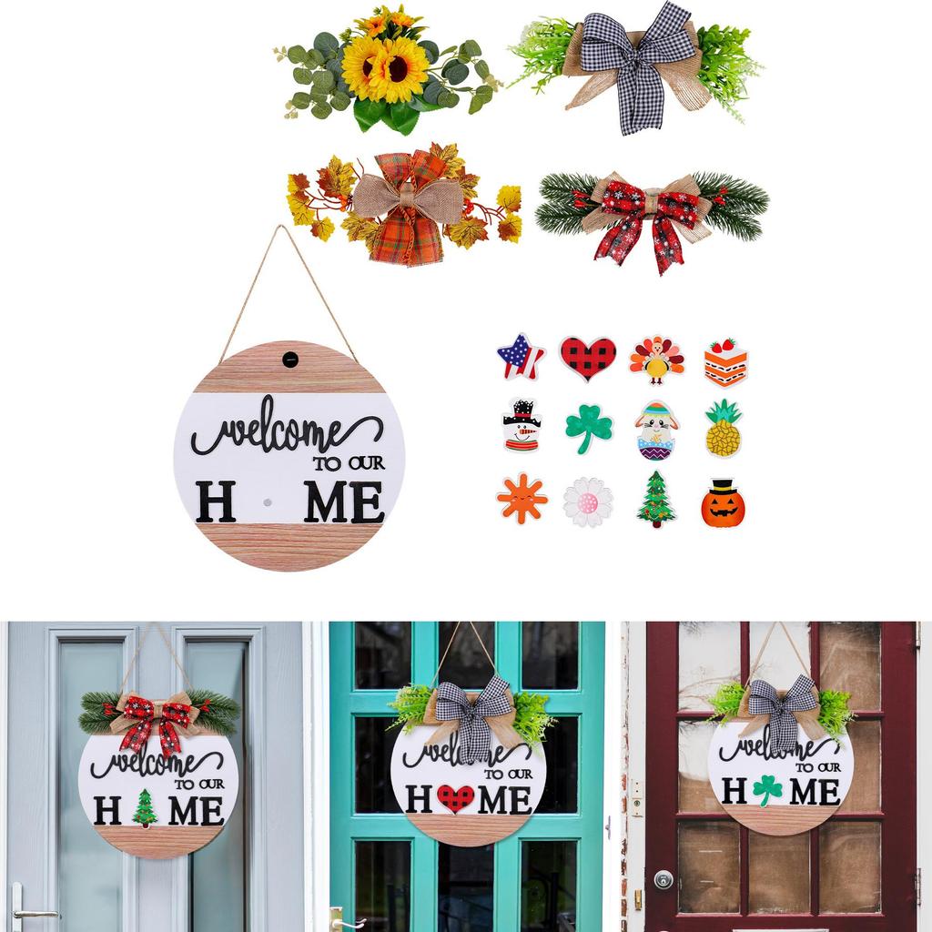 Holzmagnetisches Willkommensschild für den Hauseingang Kreative Türdekoration