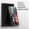 Artistic drawing cat Phone Case For Samsung S 25,24,23,22,30,21,10,9,Ultra,Plus,Lite,FE,4,5 G Black Soft Case
