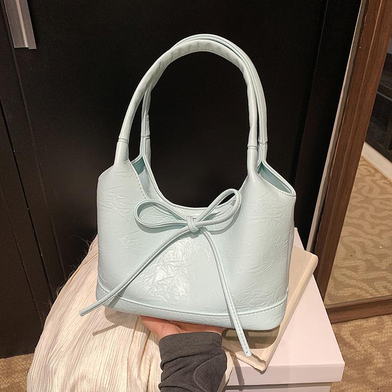 Color Bow Solid Light Soft Crossbody Bag Polyester Lining Casual Day Bags Travel