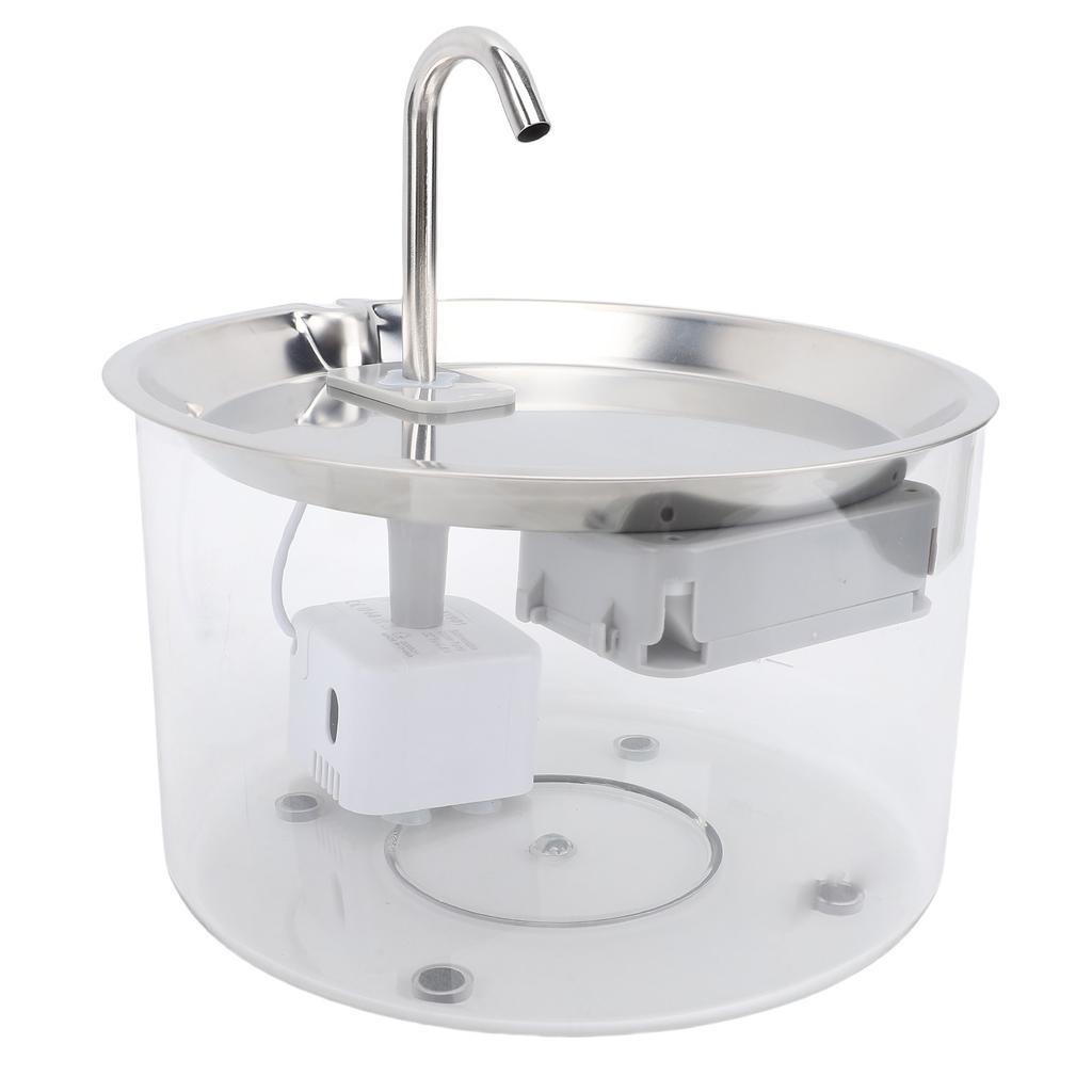 Katzenbrunnen Plastik Edelstahlschale 3L Fassungsvermögen Automatischer Haustierwasserspender Hund