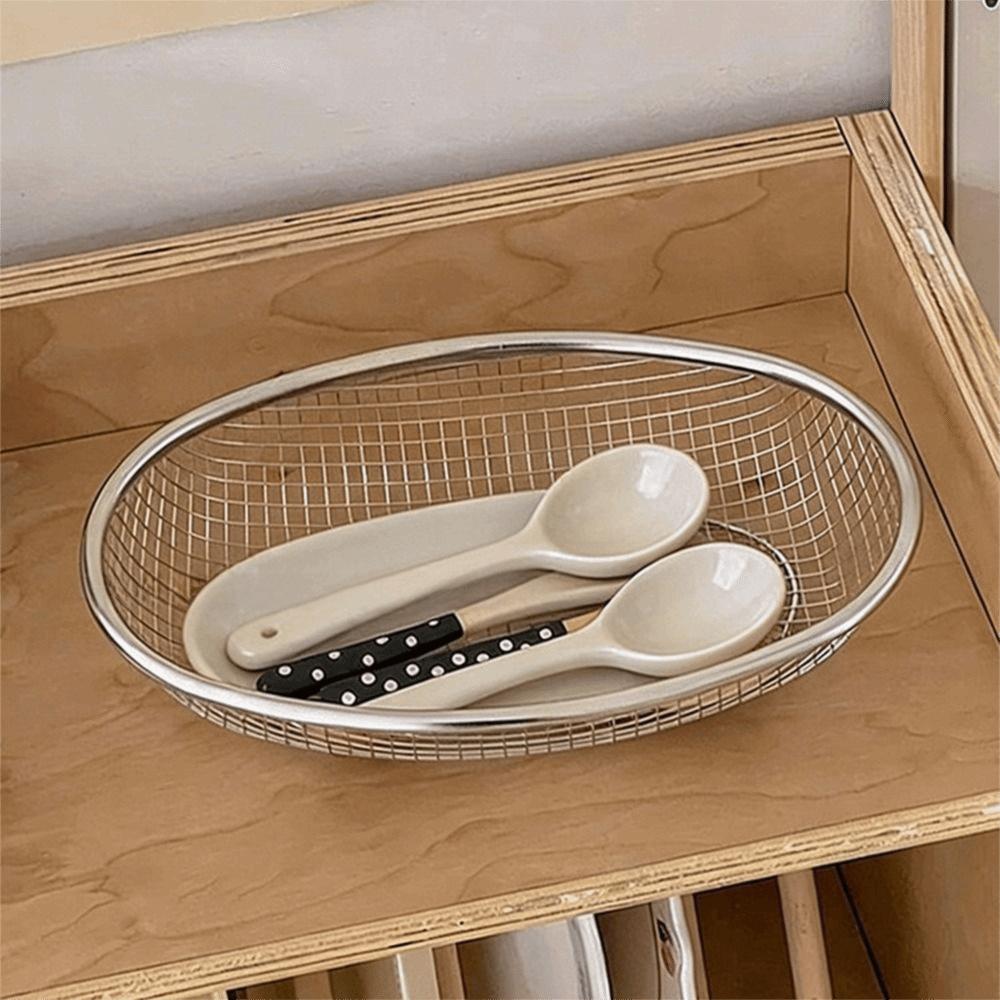 Large Capacity Stainless Steel Fruit Basket Vegetable Draining Tray Fruit Vegetable Strainer