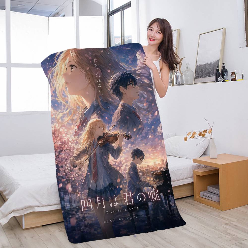 Anime Your Lie in April Microfiber Printed Beach Towel Mountain Climbing Yoga Beach Swimming Running Absorbent Soft Towel