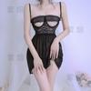 Sexy lingerie sexy perspective lace steel ring gathering uniform temptation passion qqny open suit