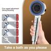 4 Modes Massage Shower Head Button Switch Large Flow Anti-bifurcation Silicone Water Outlet Water Saving Bathroom Shower Head