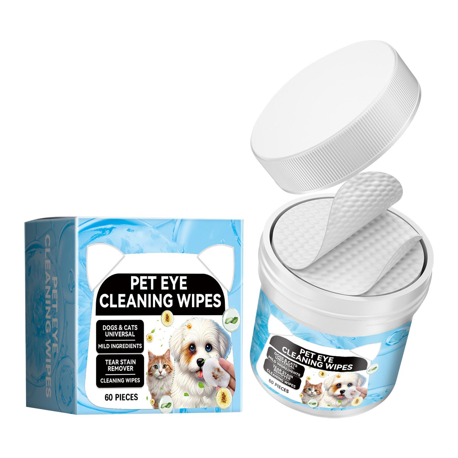 

Очищающие салфетки для глаз кошек и собак, средство от пятен от слез домашних животных, мягкие очищающие подушечки 10 мл