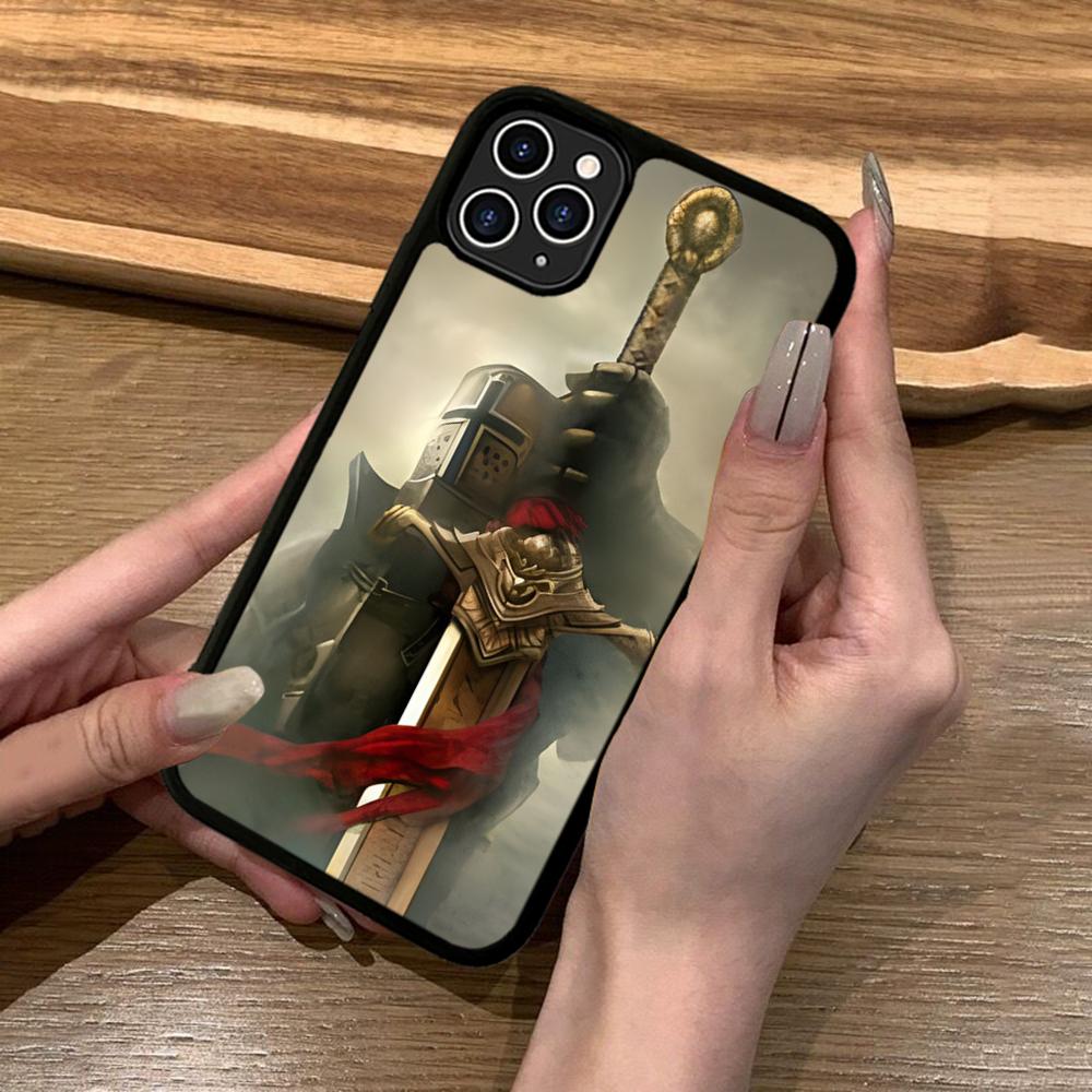 Knights Templar Luxury Phone Case Silicone PC+TPU For For IPhone 11 12 13 14 15 16 Plus Pro Max Cover