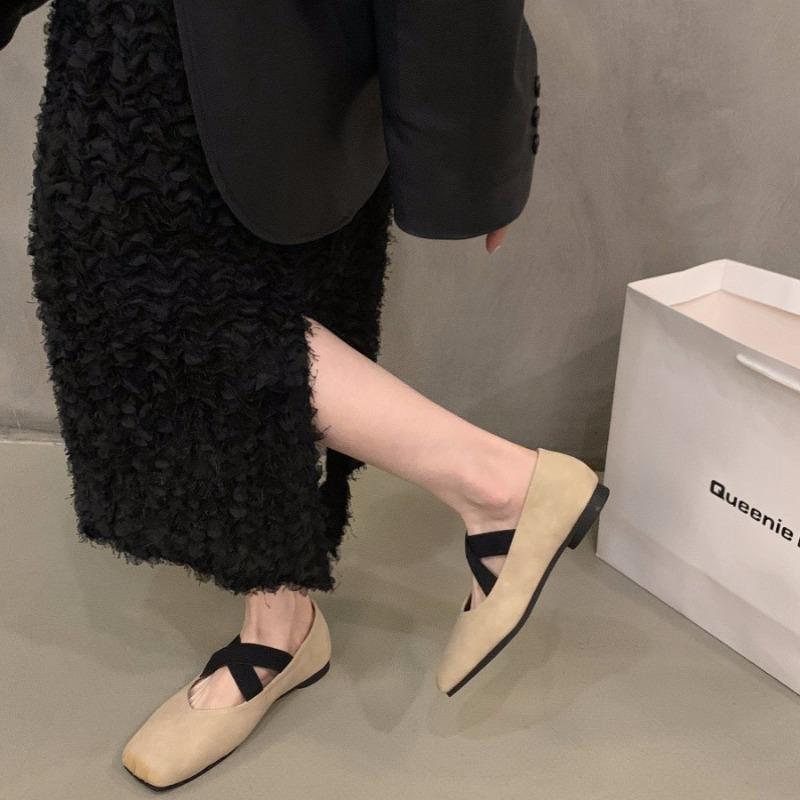 Chaussures plates à bout carré de ballet, chaussures de fée, nouvelles chaussures Mary Jane pour le printemps et l'automne, chaussures de soirée douces