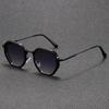 1PCunisex Round Metal Fashionable Sunglasses, Retro Style, Fashionable Basic Model, Classic Color Contrast Matching