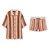 Minimalist Style Knitting Polo Shirt Collar Short Sleeve Jacket 3920260 Knitting High Waist Casual Shorts 3920261