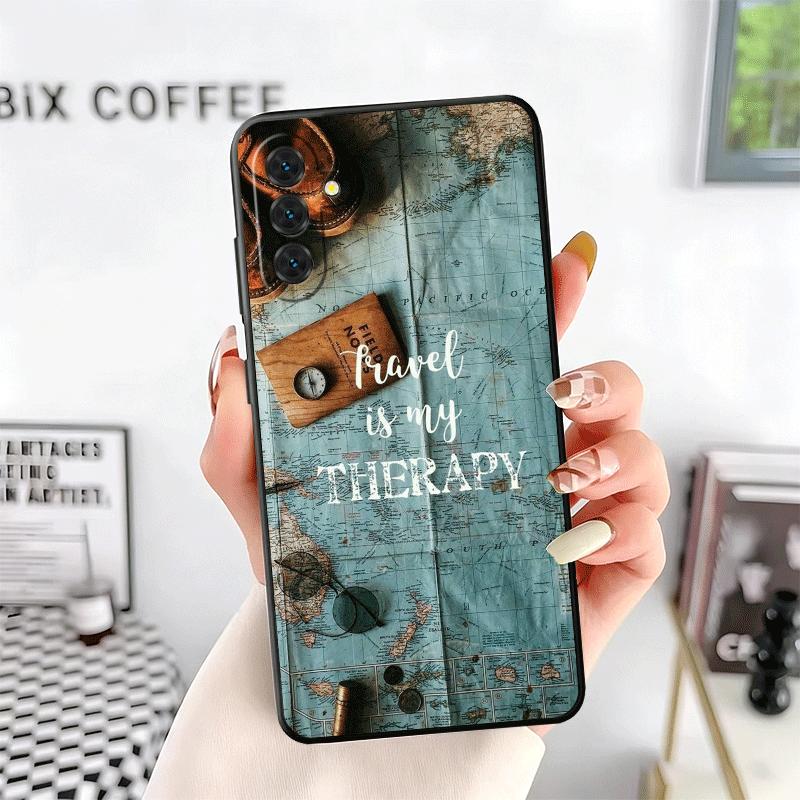 Travel Map Artistic Pattern Soft Phone Case for Samsung A17 A37 A57 A16 A26 A36 A56 A15 A25 A35 A55 A14 A24 A34 A54 A13 A23 A33