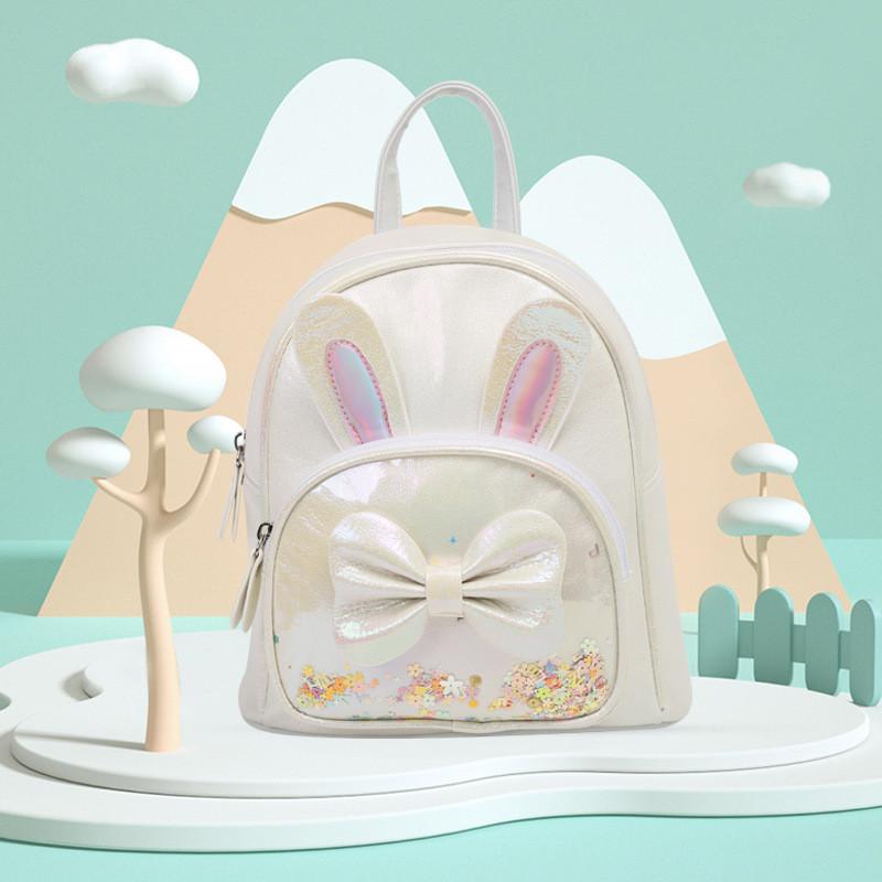 Kinder Glitzer-Hase Rucksack Mit Wasserdichtem Pu-Material Und Cartoon-Tierdesign Für Vorschulmädchen