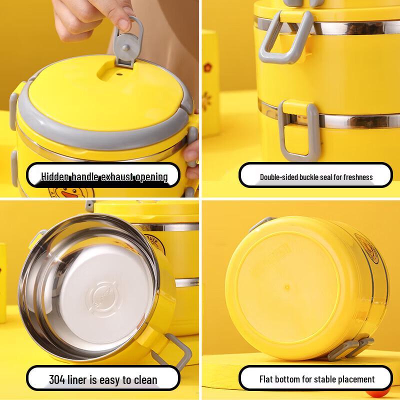 Little Yellow Duck 3-Layer 304 Stainless Steel Insulated Lunch Box