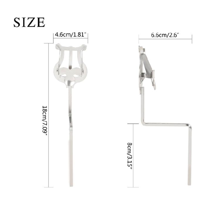 Portable Metal Sax Lyre Sheet Music Clip Saxophone Marchings Clamp-On Stand