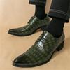 British Gentleman Fashion Pointed Crocodile Pattern Oxford Shoes for Men Designer Formal Wedding Prom Dress Homecoming Footwear