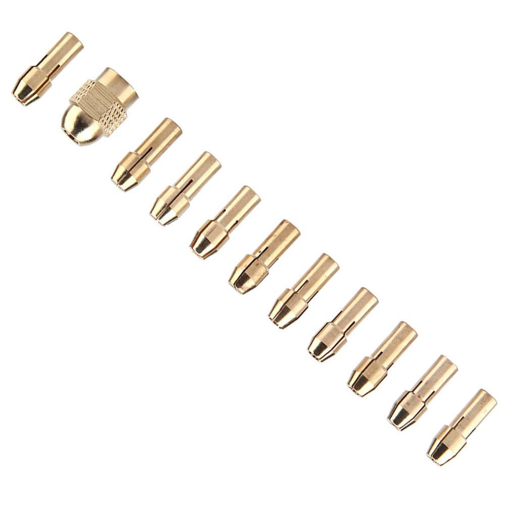 11pcs 4 jaw Copper Drill Chuck Collet Set for Mini Electric Grinder Rotate Tool 0.5 3.2mm