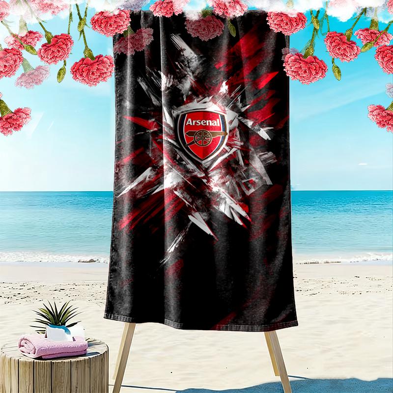 1pc Football Club Beach Towel, Multi-functional Beach Towel for Outdoor Activities Beach Swimming and Travel