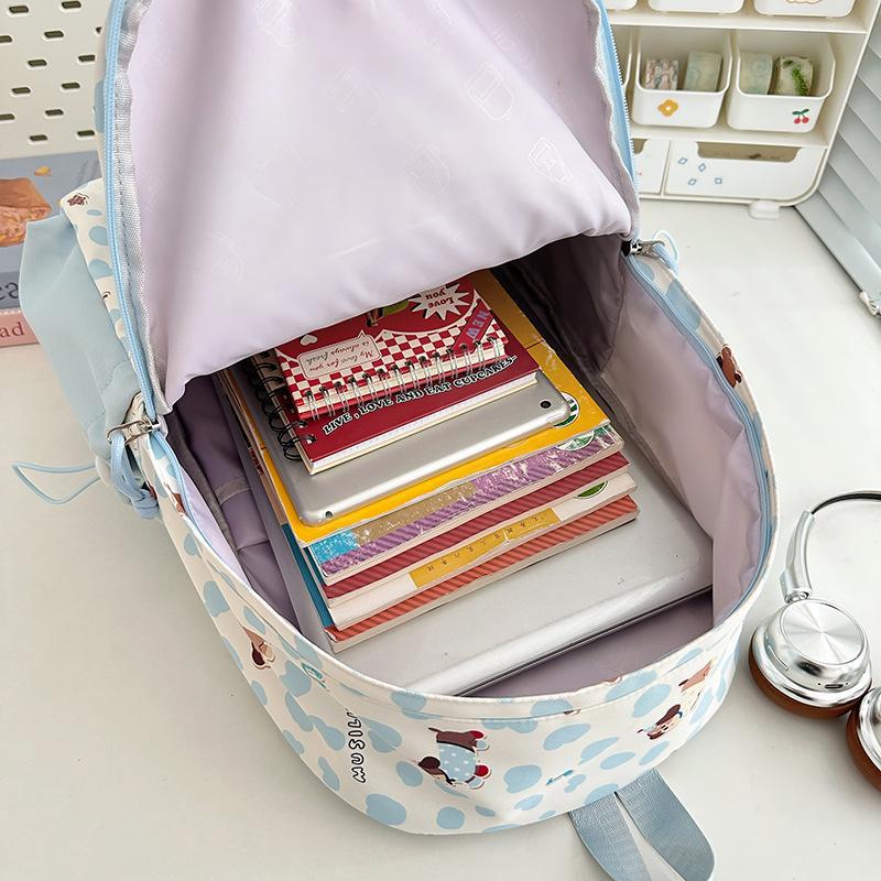 Schoolbag Japanese Ins New High-value, Fresh, Sweet and Cute Polka Dot Puppy Backpack, Light Backpack for Junior High School Students